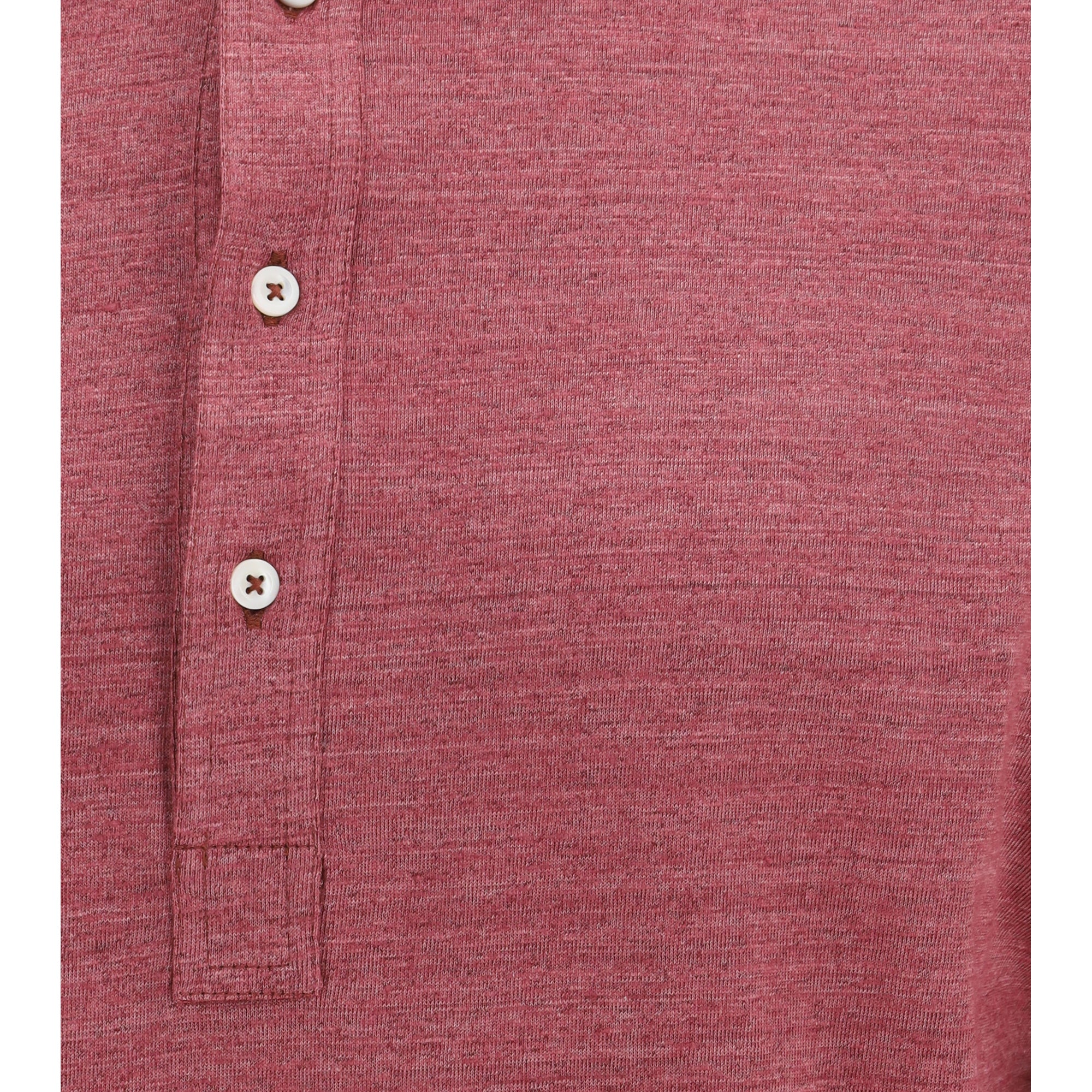 Long-sleeve Polo in mélange linen and cotton jersey