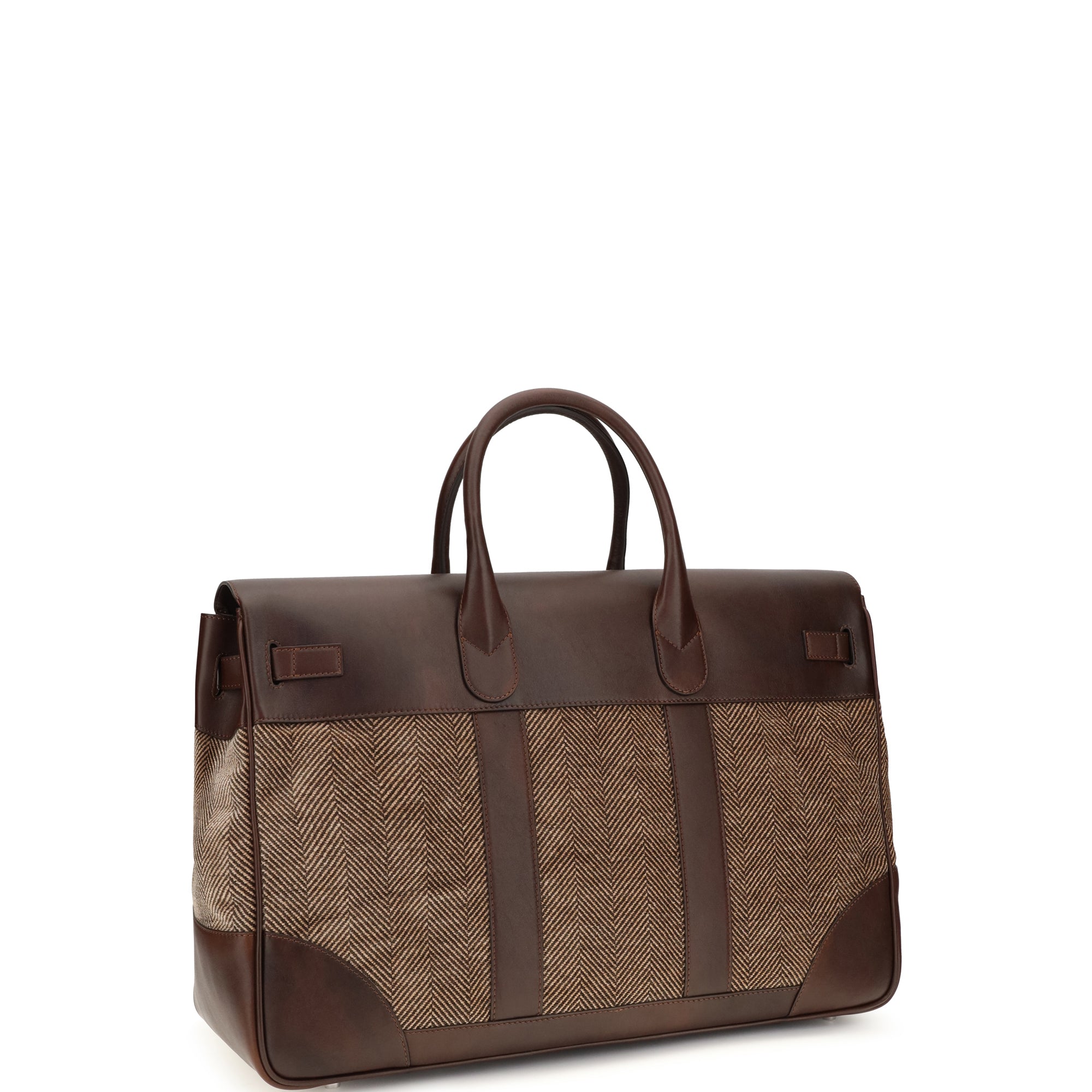 Travel Bag in leather and fabric