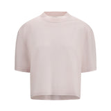 Cropped T-shirt with round neckline