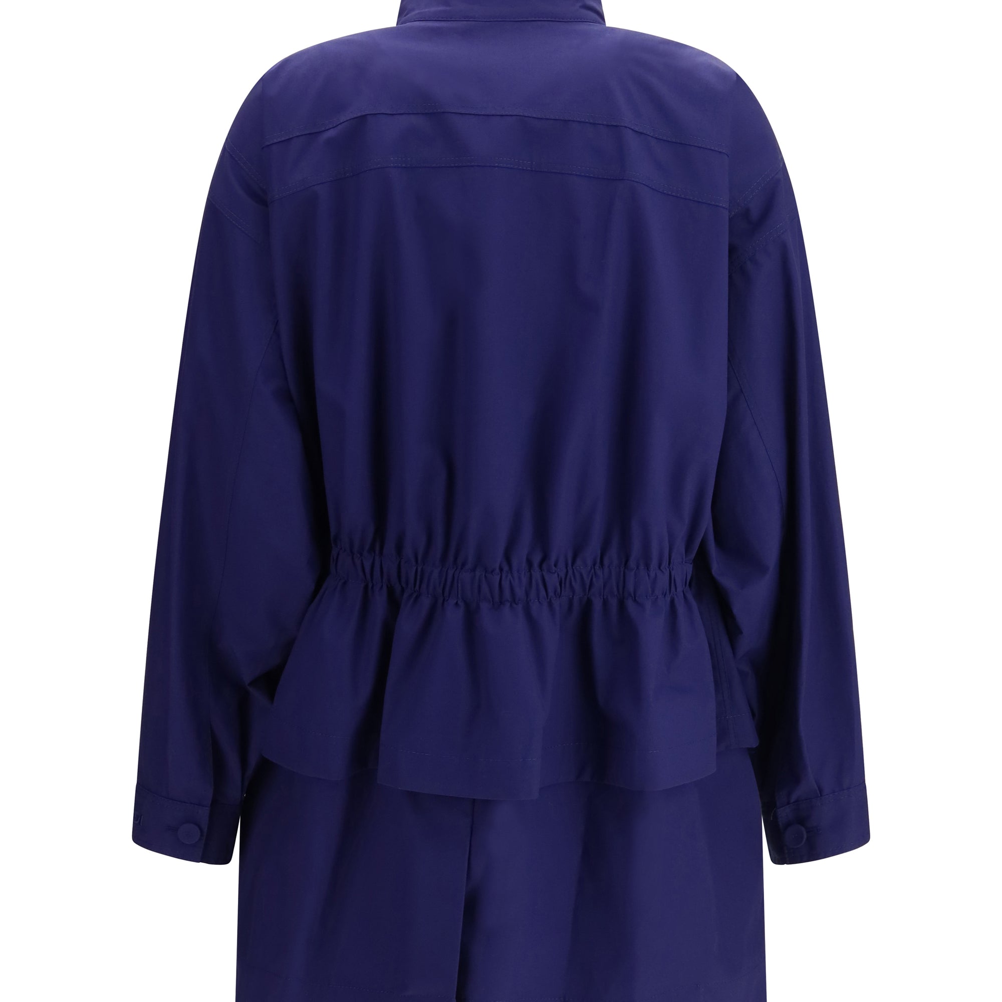 Midi poplin Parka in cotton with logo embroidery