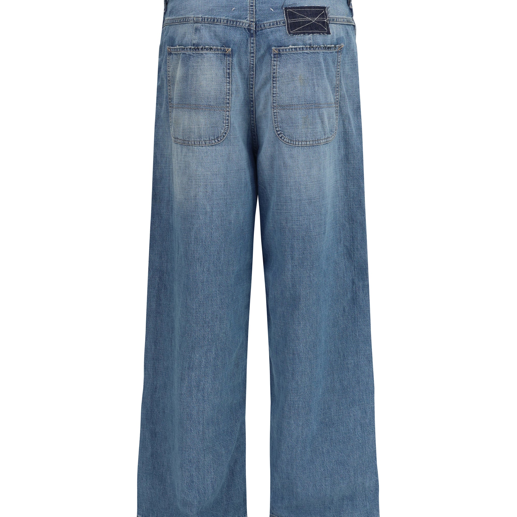 Patchwork-detail wide leg Jeans