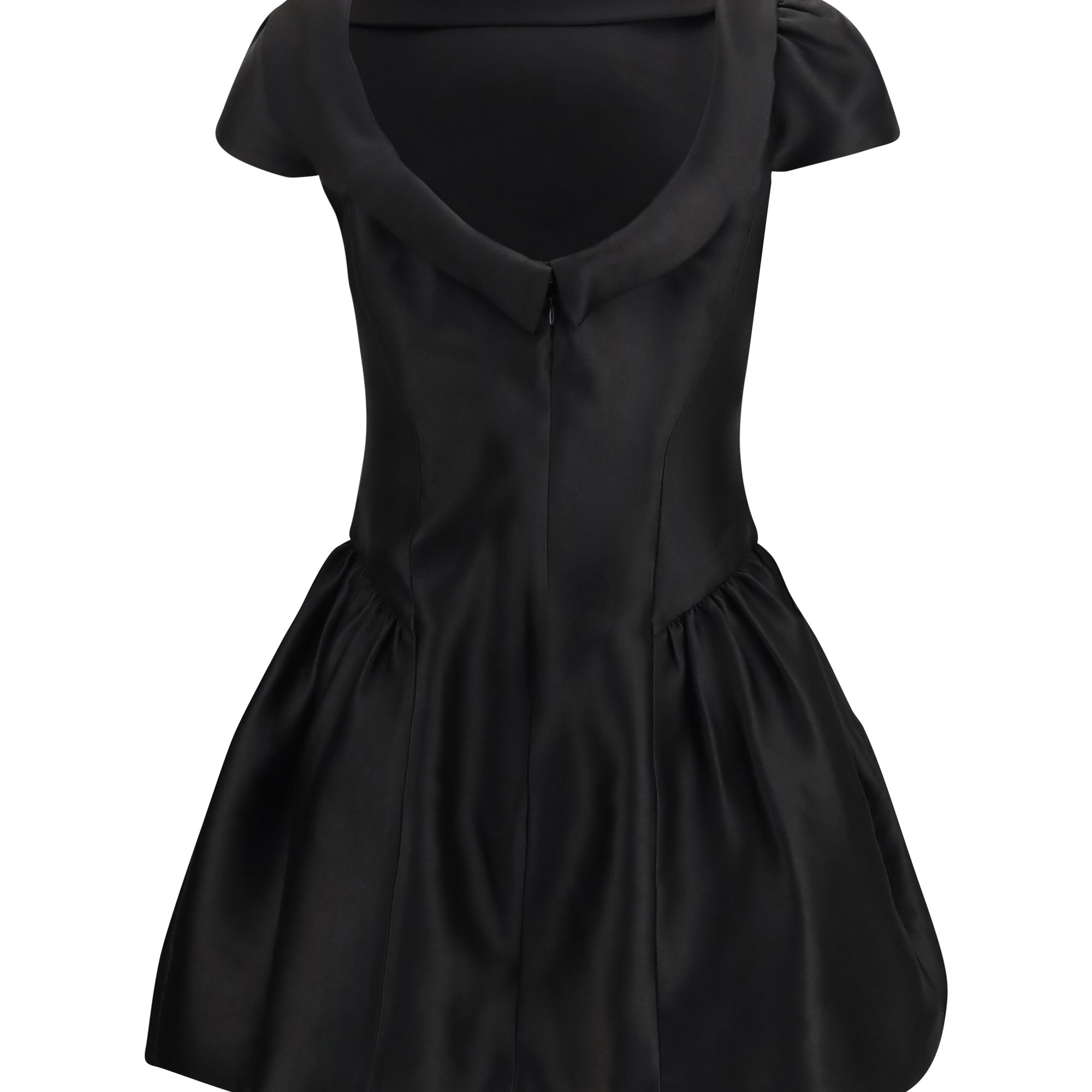 Short taffeta Dress with collar