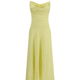 Long silk satin Dress with straps