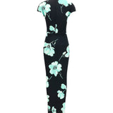 Draped floral print Dress