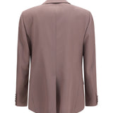 Single-breasted wool poplin Jacket