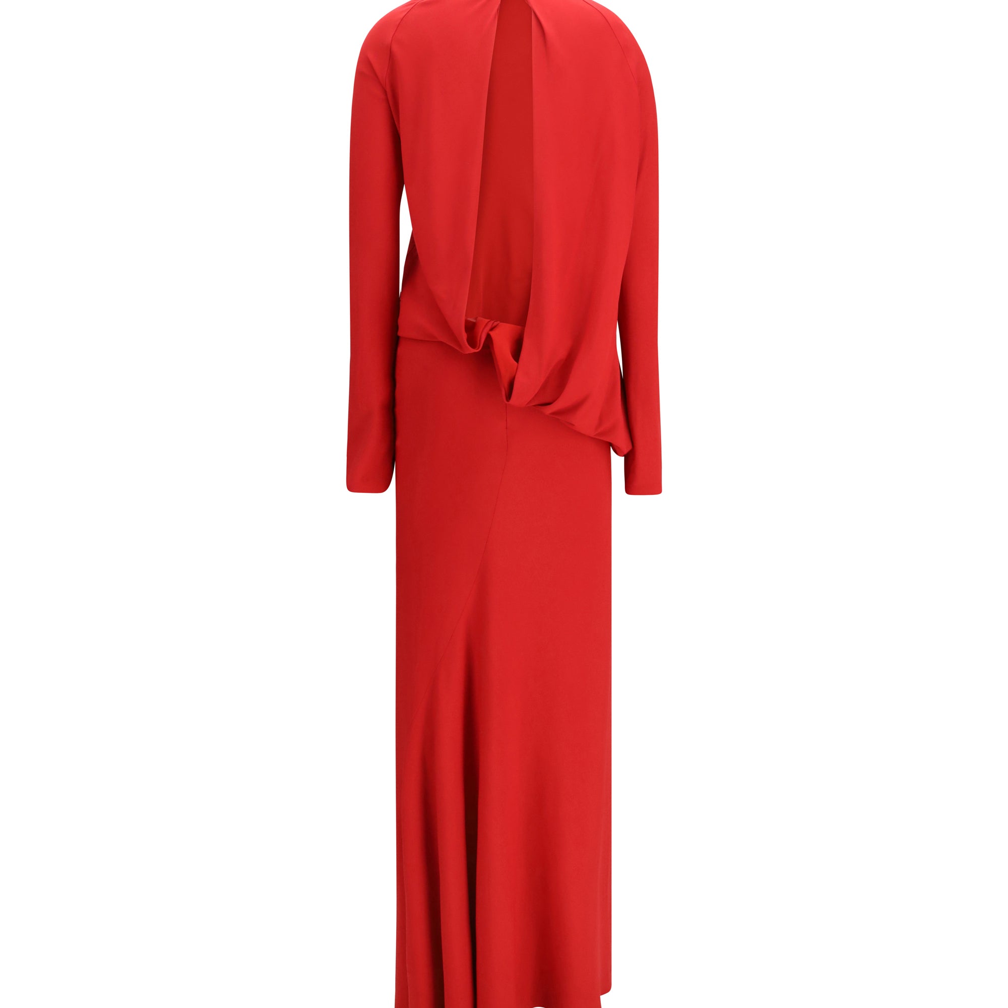 Long open-back Dress with high neck