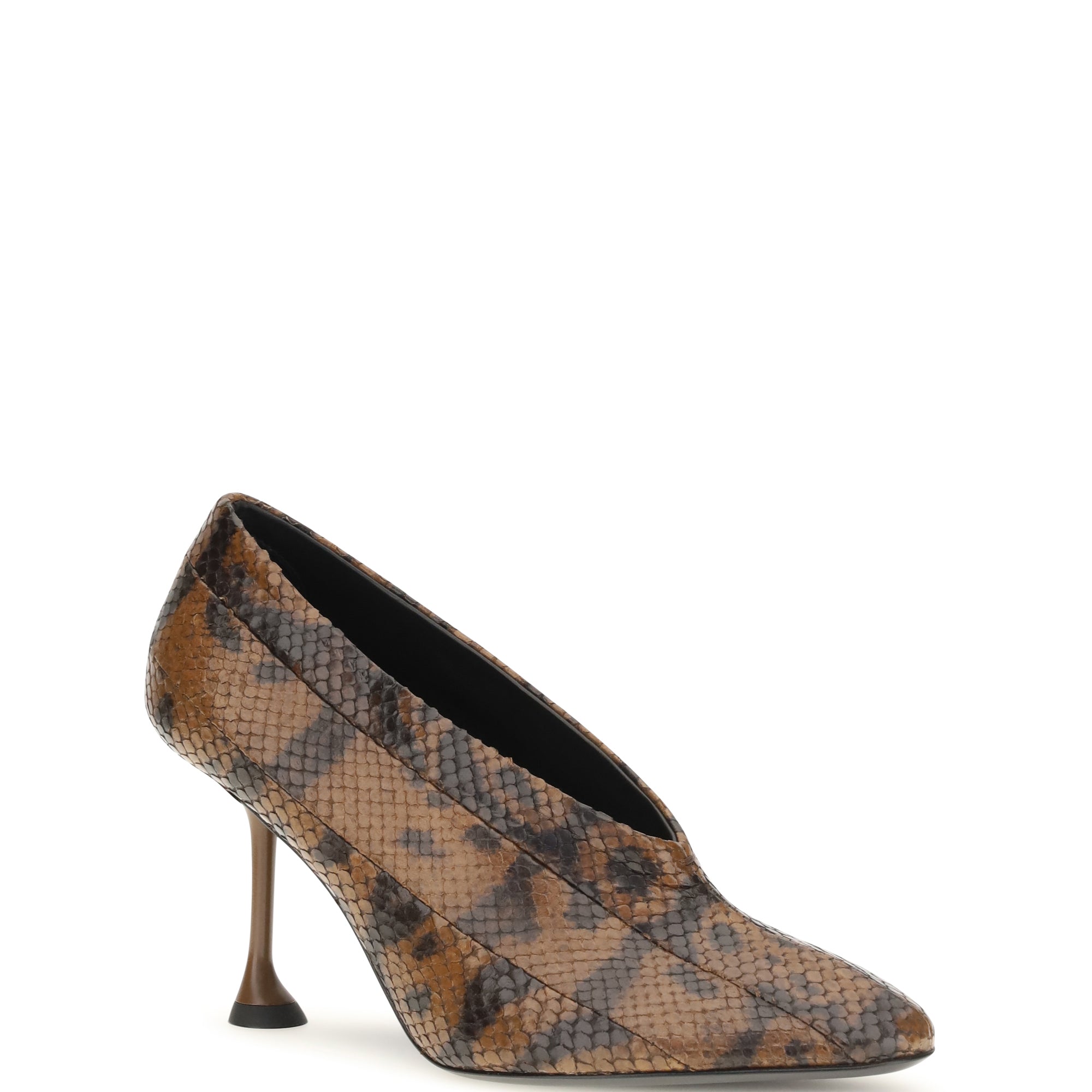 Tee Pieced python-print Pumps