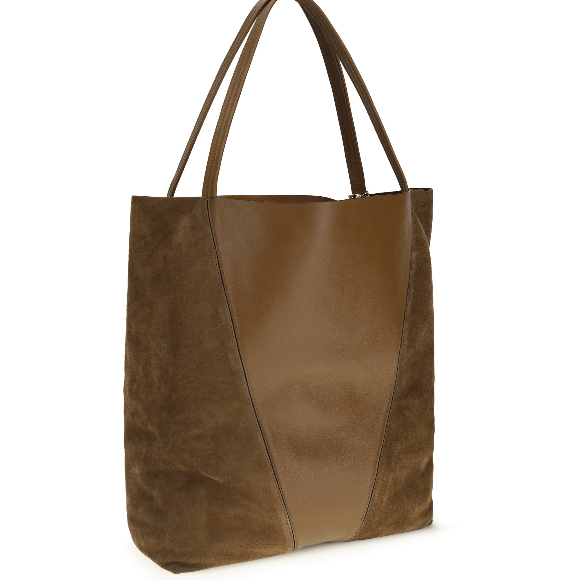 Spin Tote Bag in grenadine leather and suede