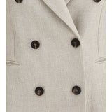 Button Herringbone Blazer