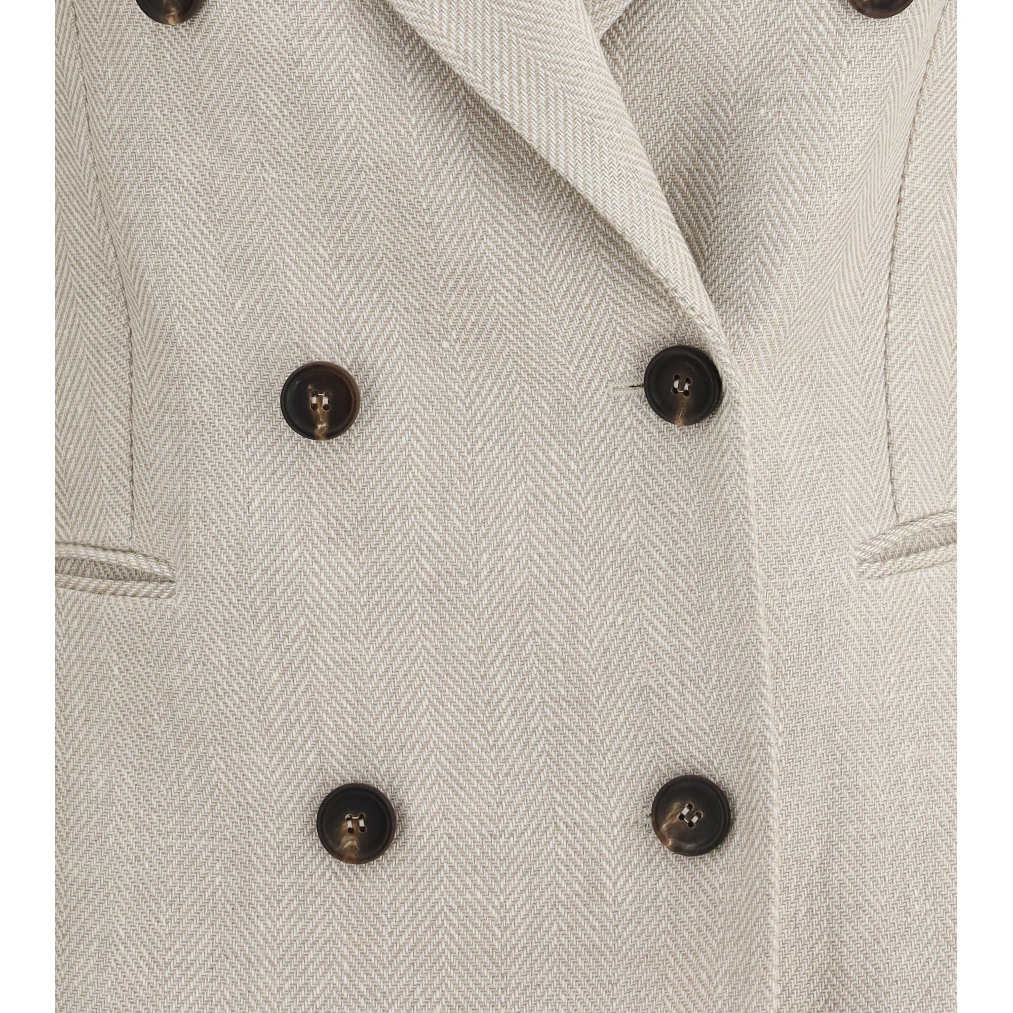Button Herringbone Blazer