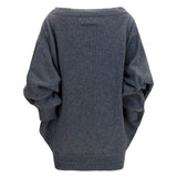 Wool-blend mini Dress with wide sleeves