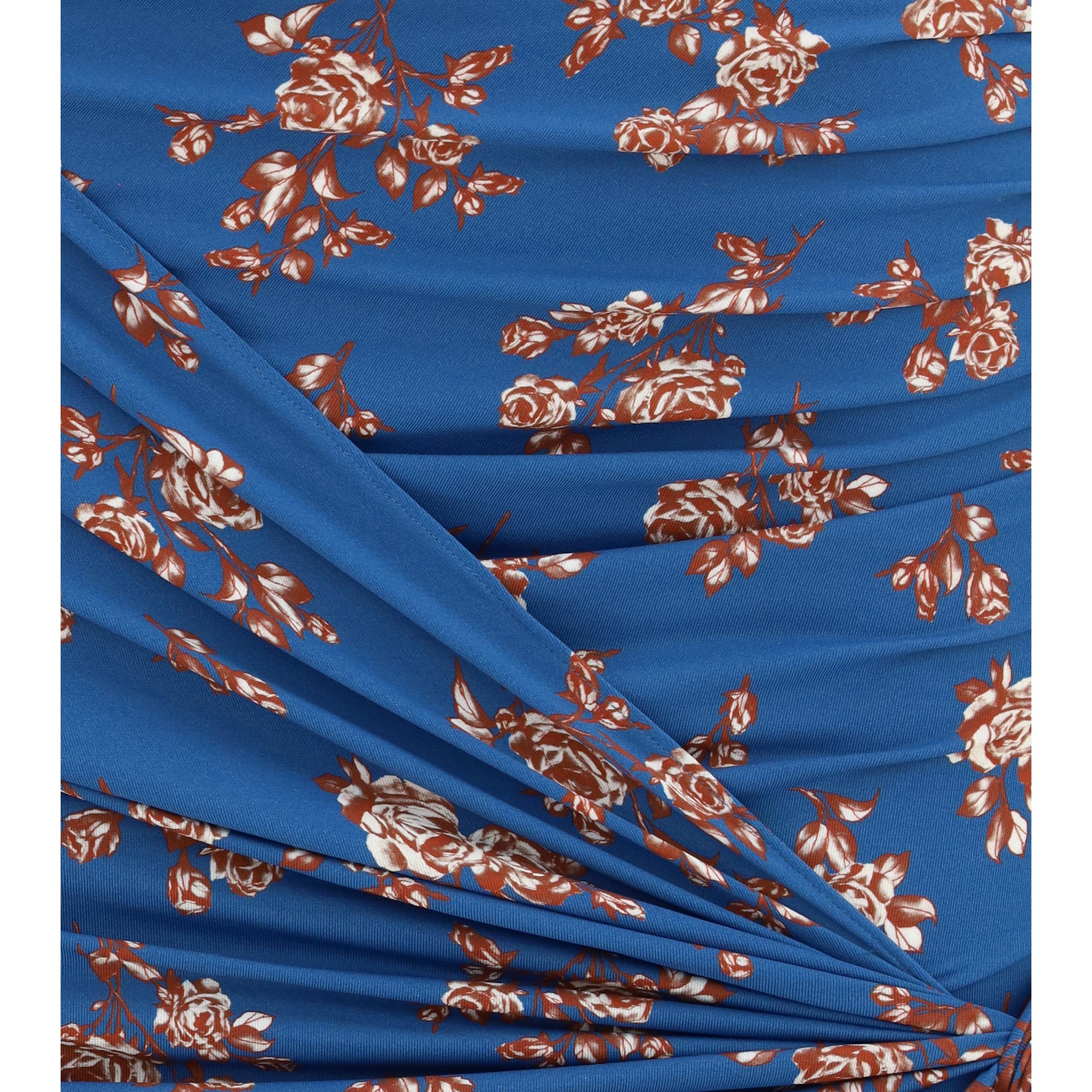 Draped floral-print swim Mini Skirt