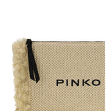 Flat Handle Clutch in raffia