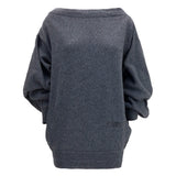 Wool-blend mini Dress with wide sleeves