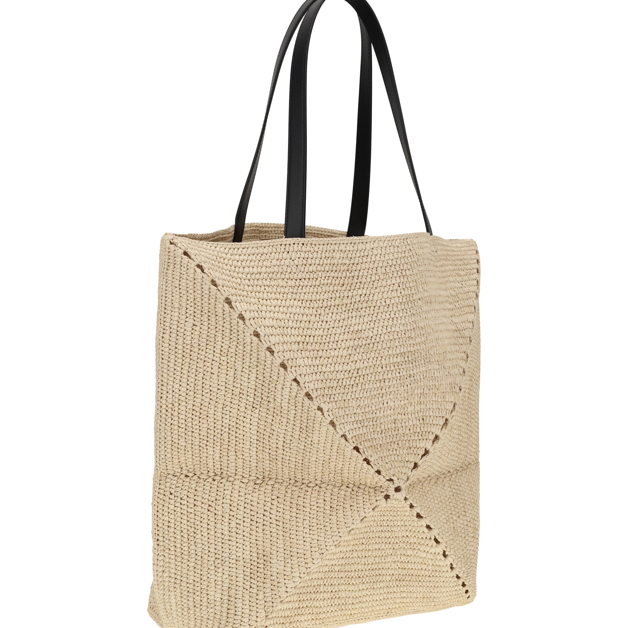 Puzzle XL raffia Tote Bag