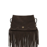 Suede Shoulder Bag with fringes