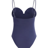 One-piece swimsuit with rose detail