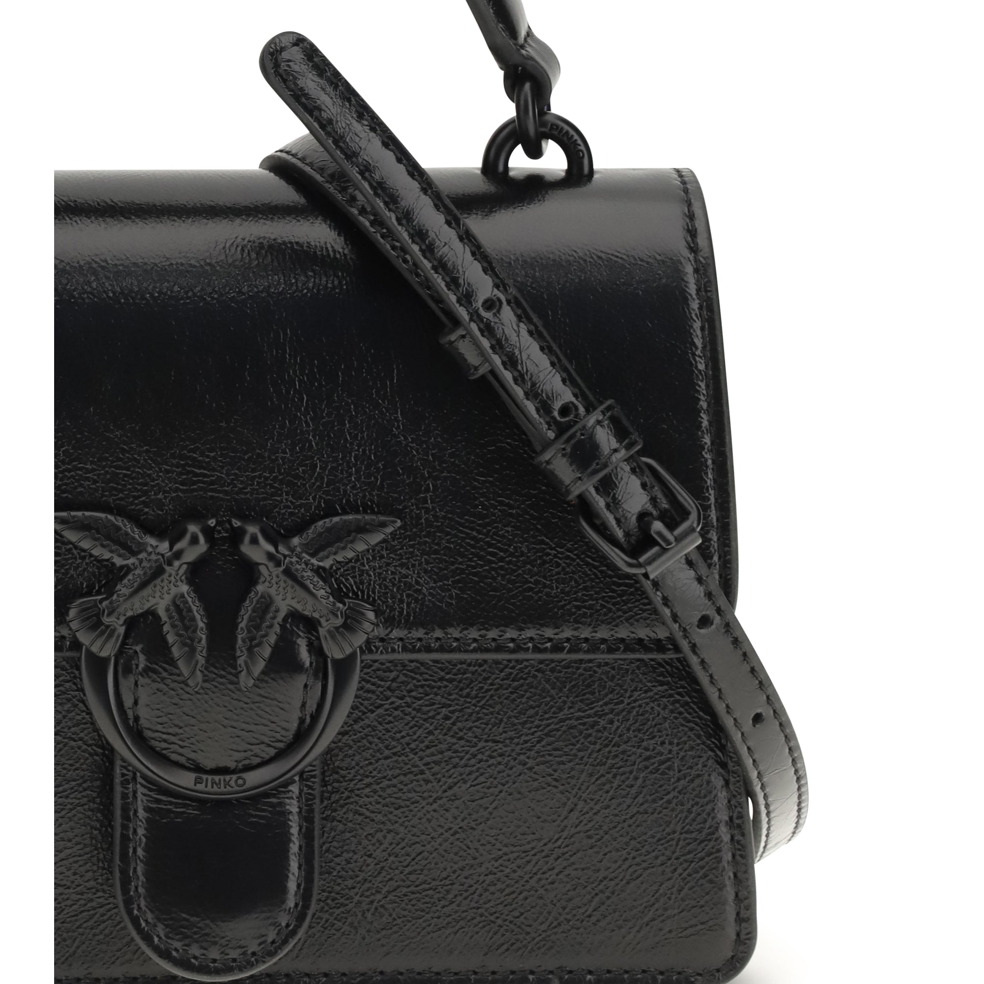Shiny leather Love One Top mini Handbag