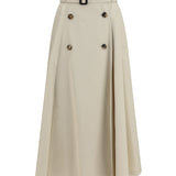 Midi Trench Skirt in gabardine