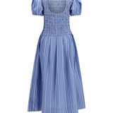 Striped cotton Dress with puff sleeves