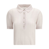 Polo-neck short-sleeve Sweater