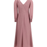 Polka Dot Midi Dress with Ruffles