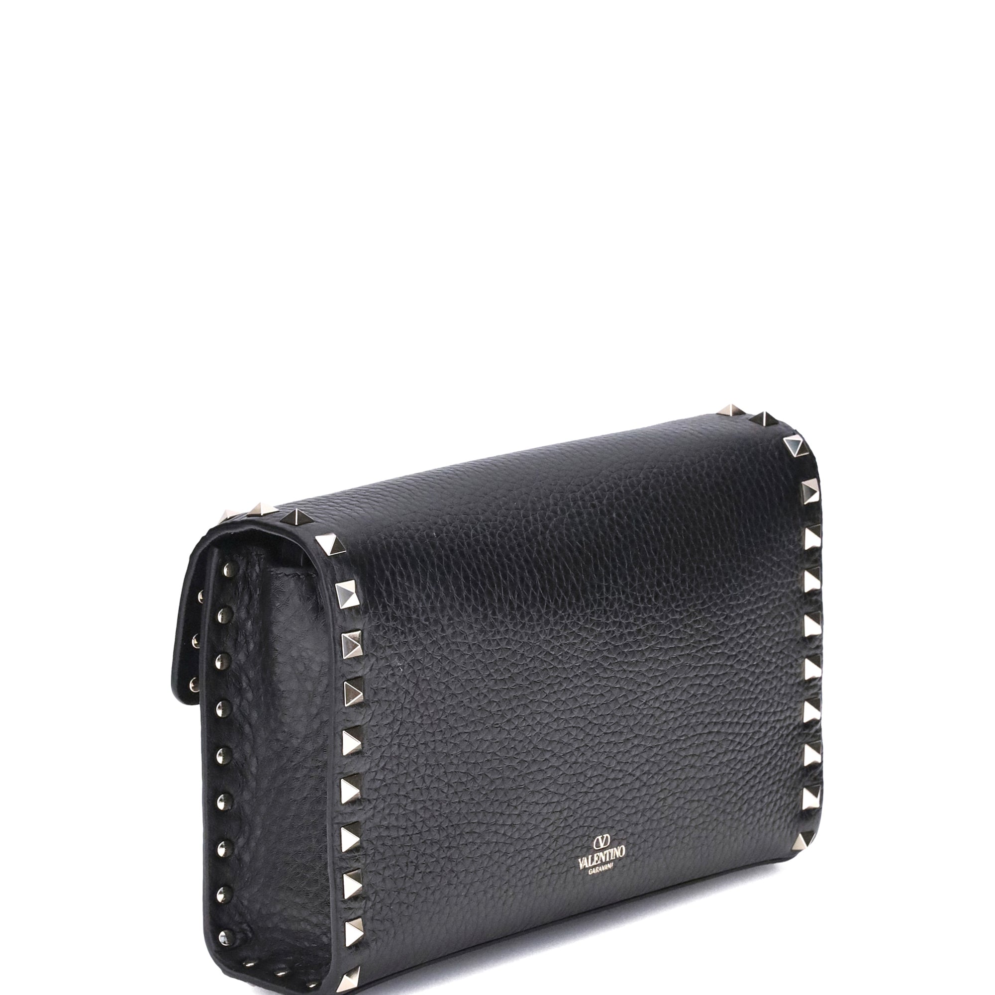 Rockstud mini Shoulder Bag in garnet calfskin