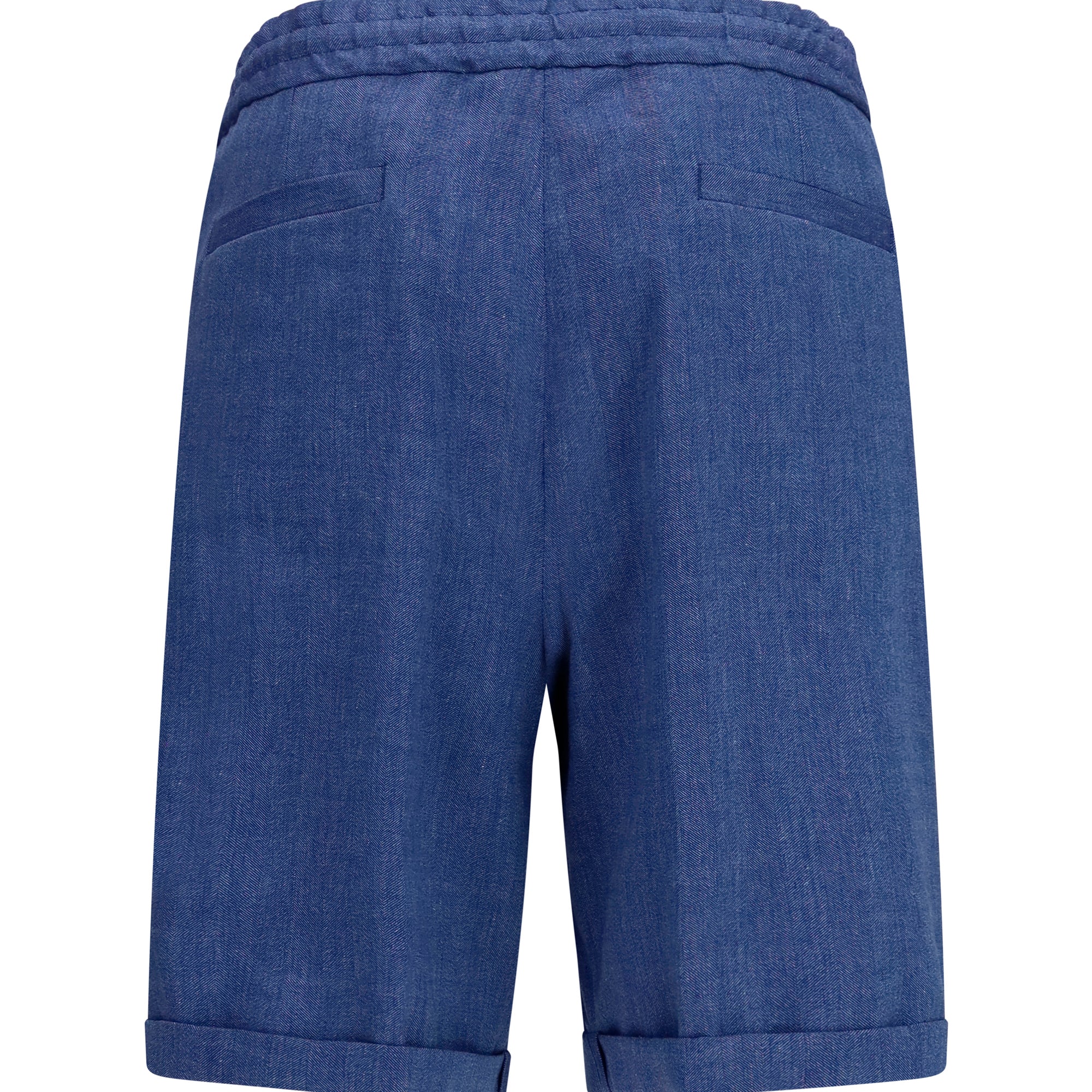 Linen and virgin wool chevron Bermuda Shorts