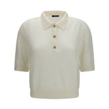 Wool Polo with vintage buttons