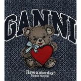 Medium denim Tote Bag with bear