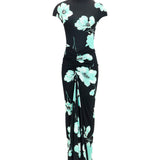 Draped floral print Dress