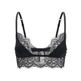 Satin soft-cup bralette Bra with lace