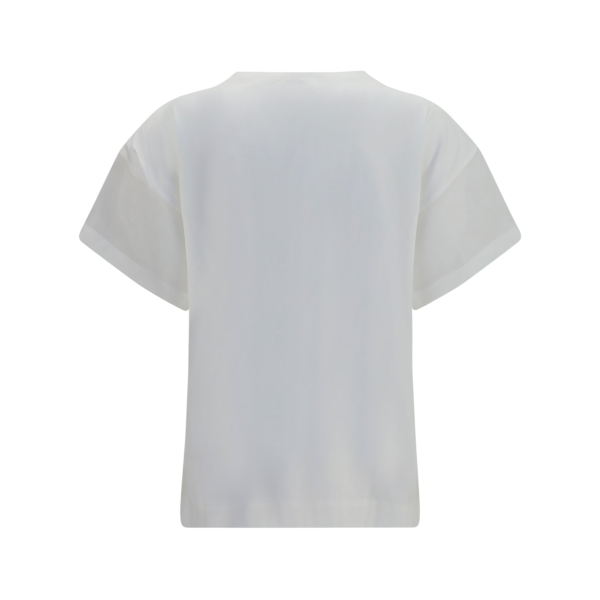 Cotton T-shirt with sheer sleeves and side panels