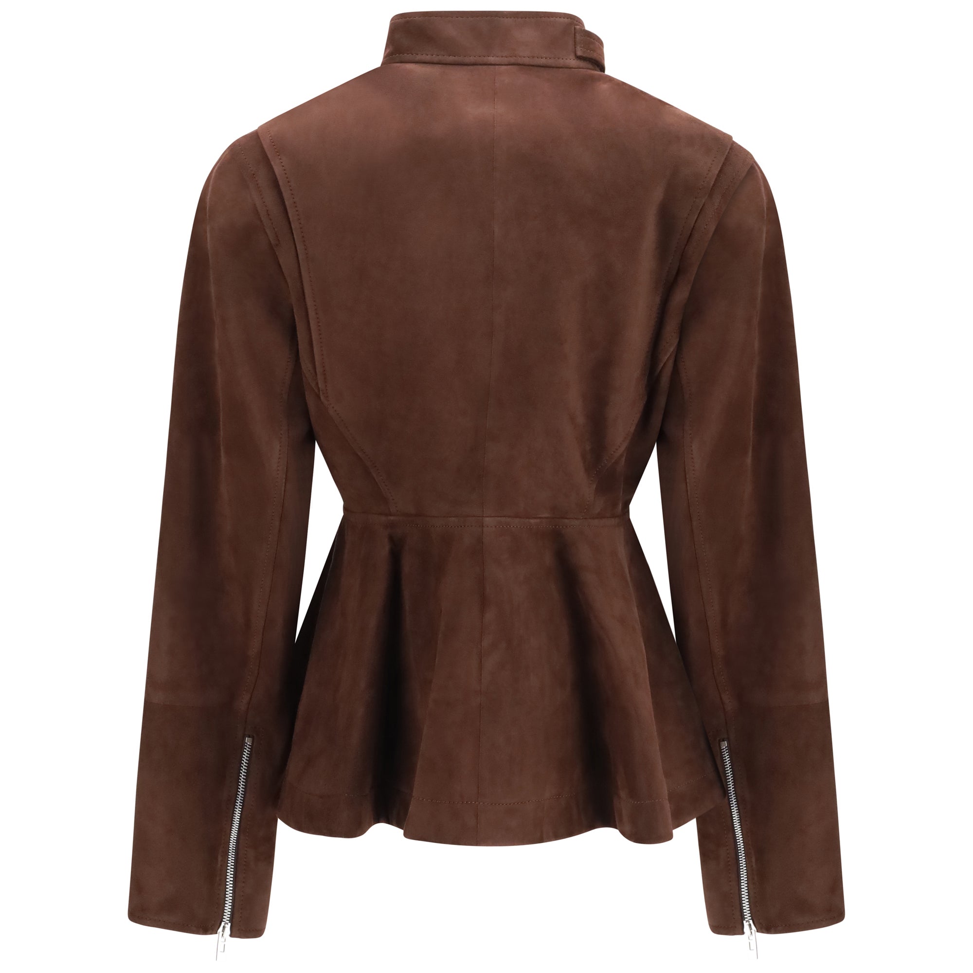 Peplum Jacket in suede goatskin
