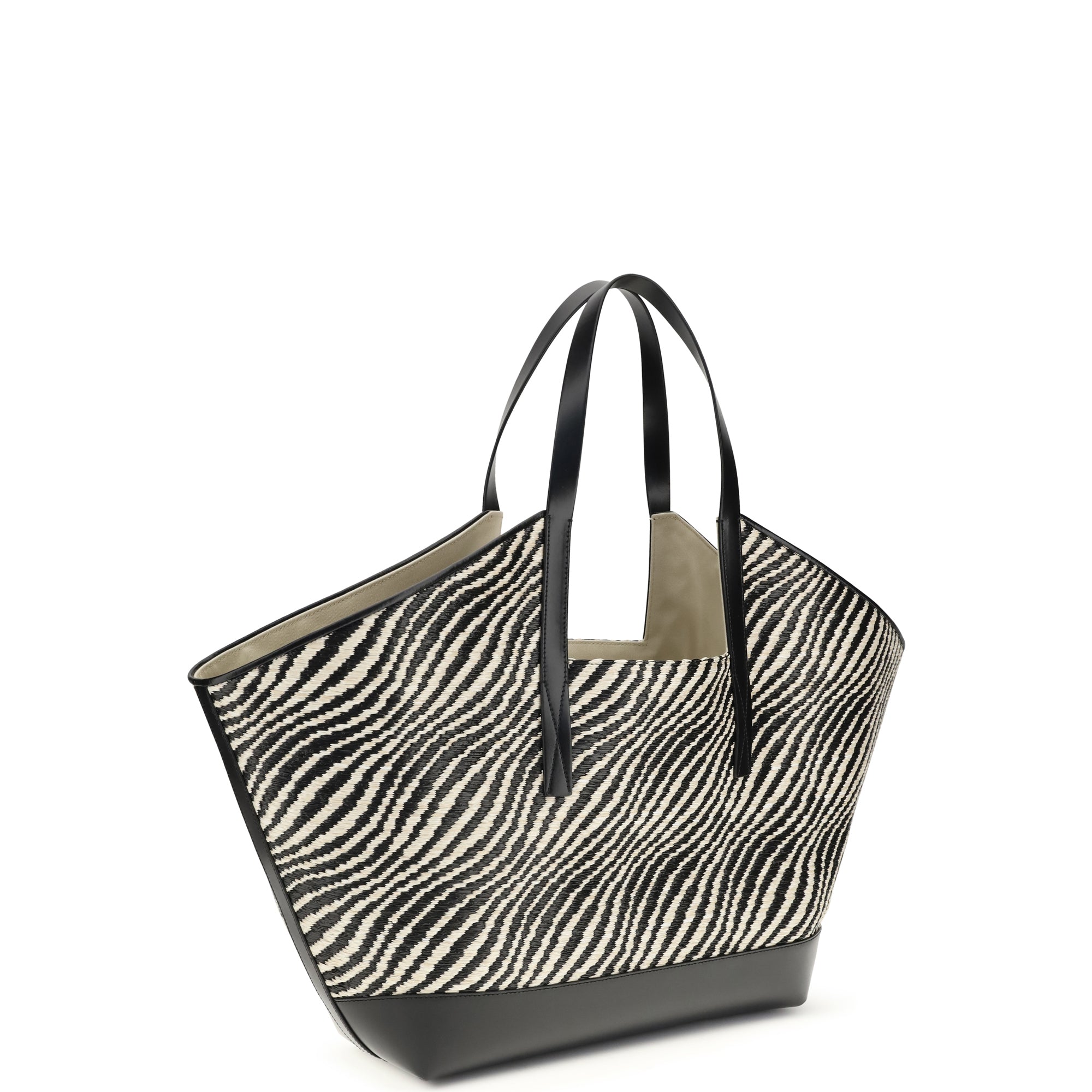 Raffia effect fabric Tote Bag
