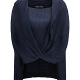 Semi-sheer pleated Blouse