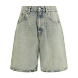 Super Wide Denim Bermuda Shorts