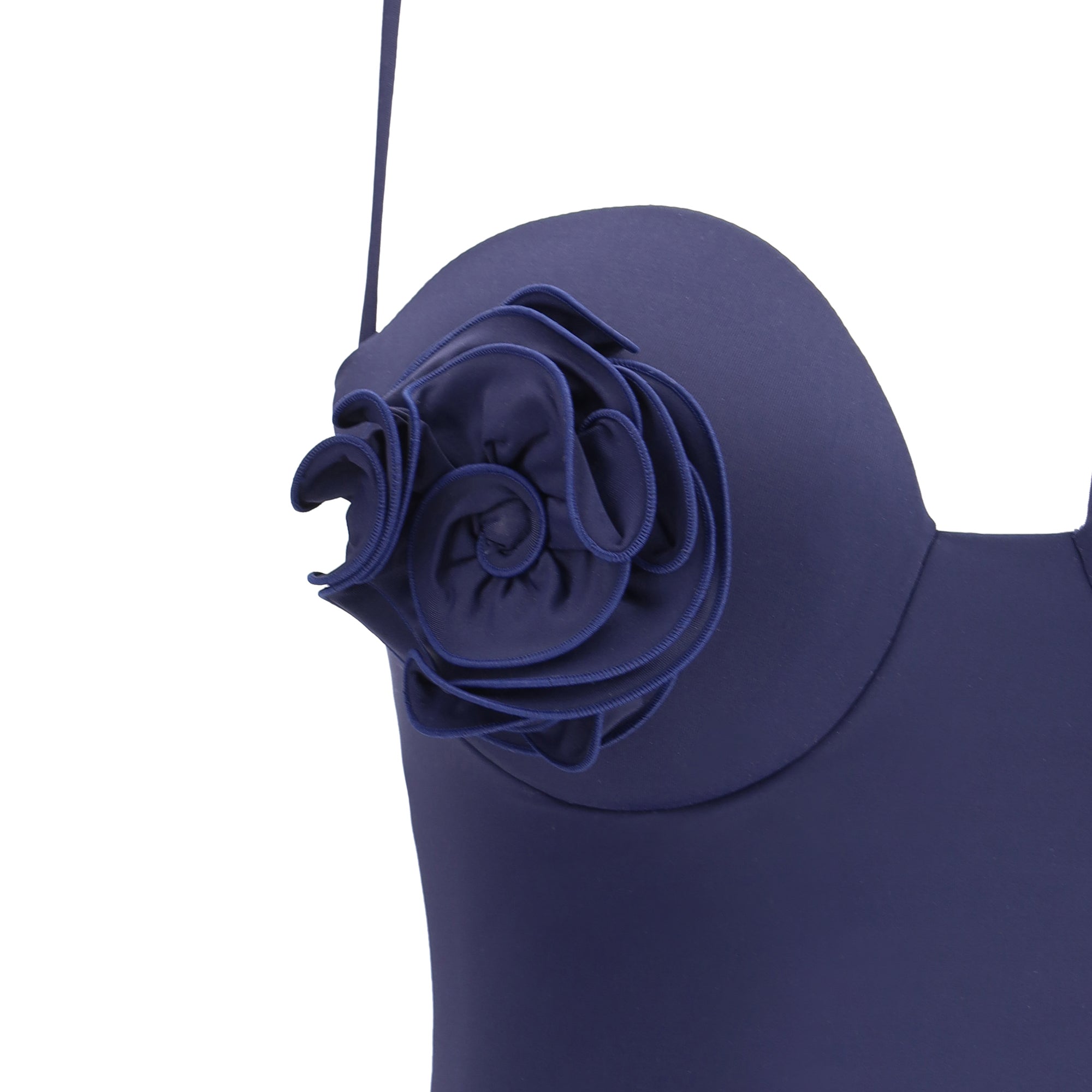 One-piece swimsuit with rose detail