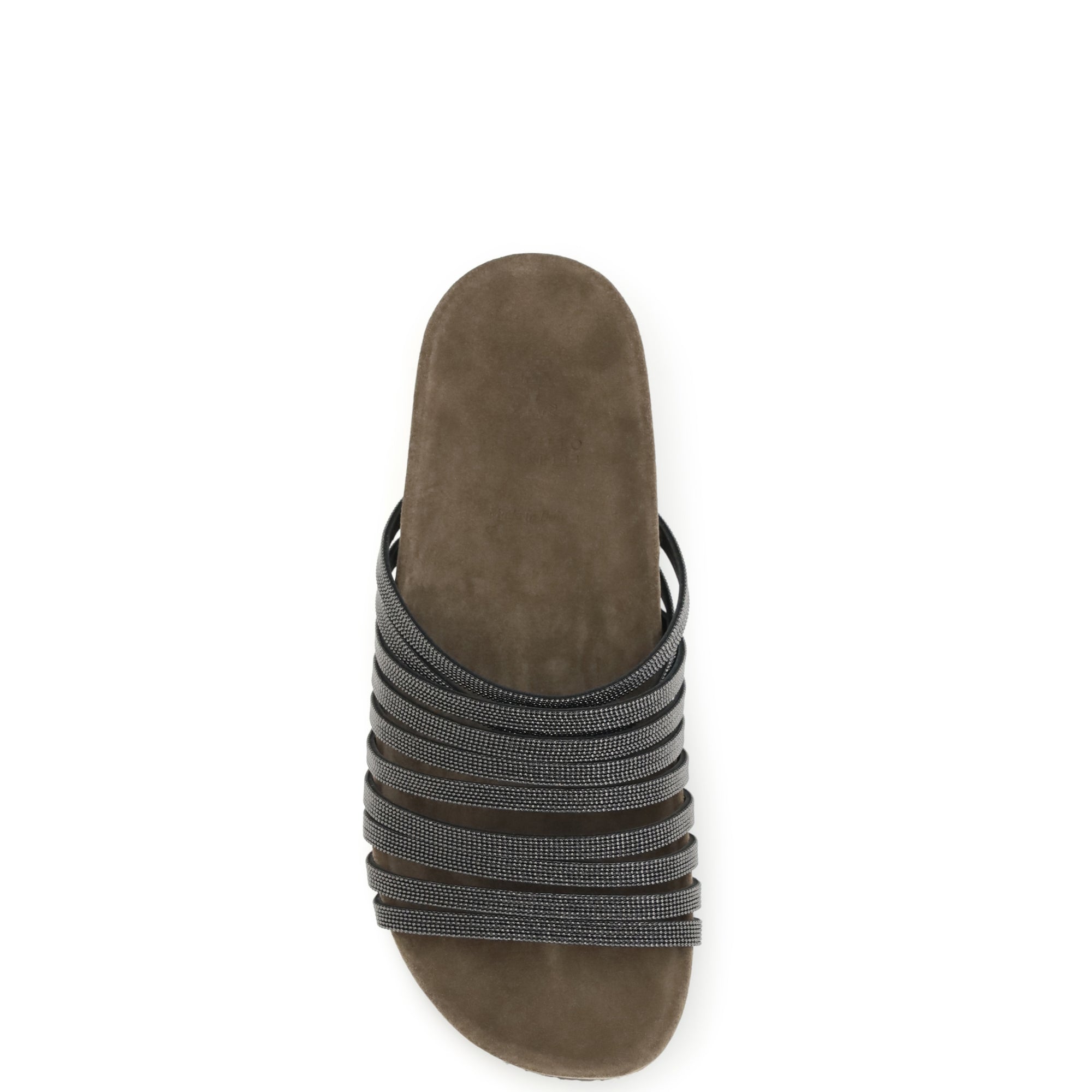 Lace-up Slides with monili embellishment