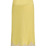 Satin midi Skirt with lace inserts