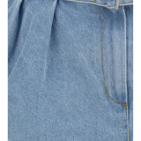 Flared denim Shorts with undershorts