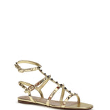Rockstud flat Sandals laminated leather