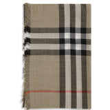 Check reversible wool and silk Scarf
