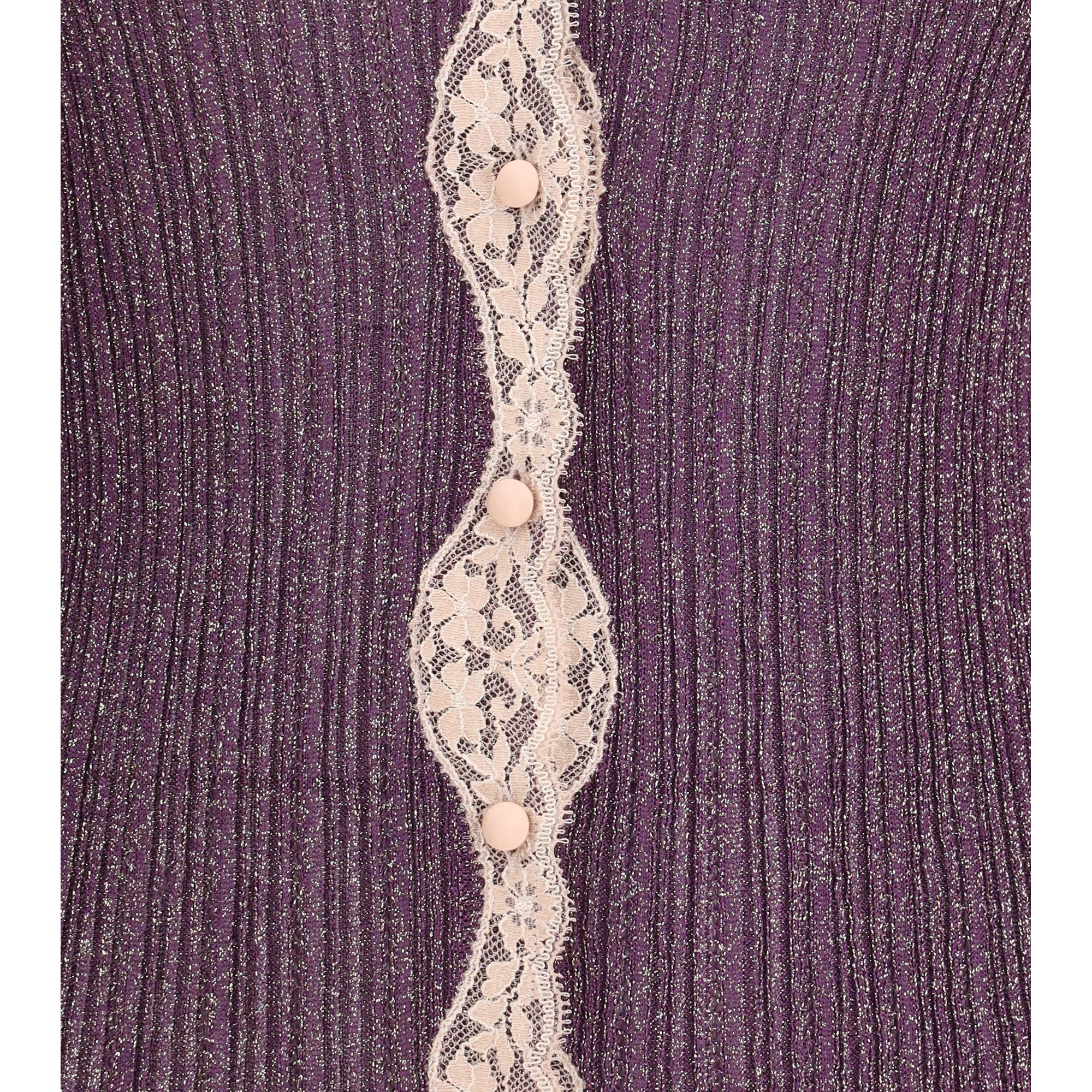 Lurex knit Cardigan with lace