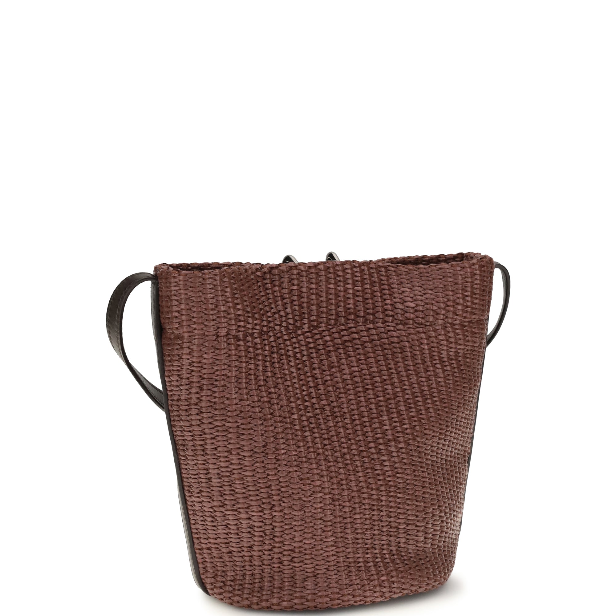 Small Sartorial Bucket Bag in raffia