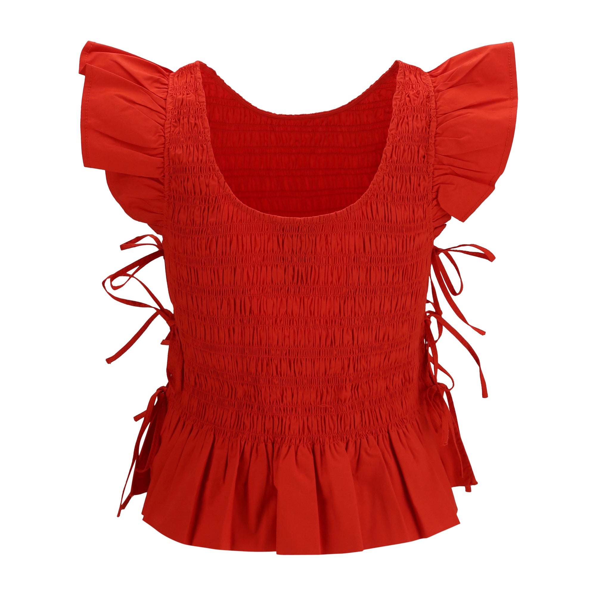 Ruched cotton Top with side bows