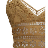 Melie Top in cotton voile and embroidered lace