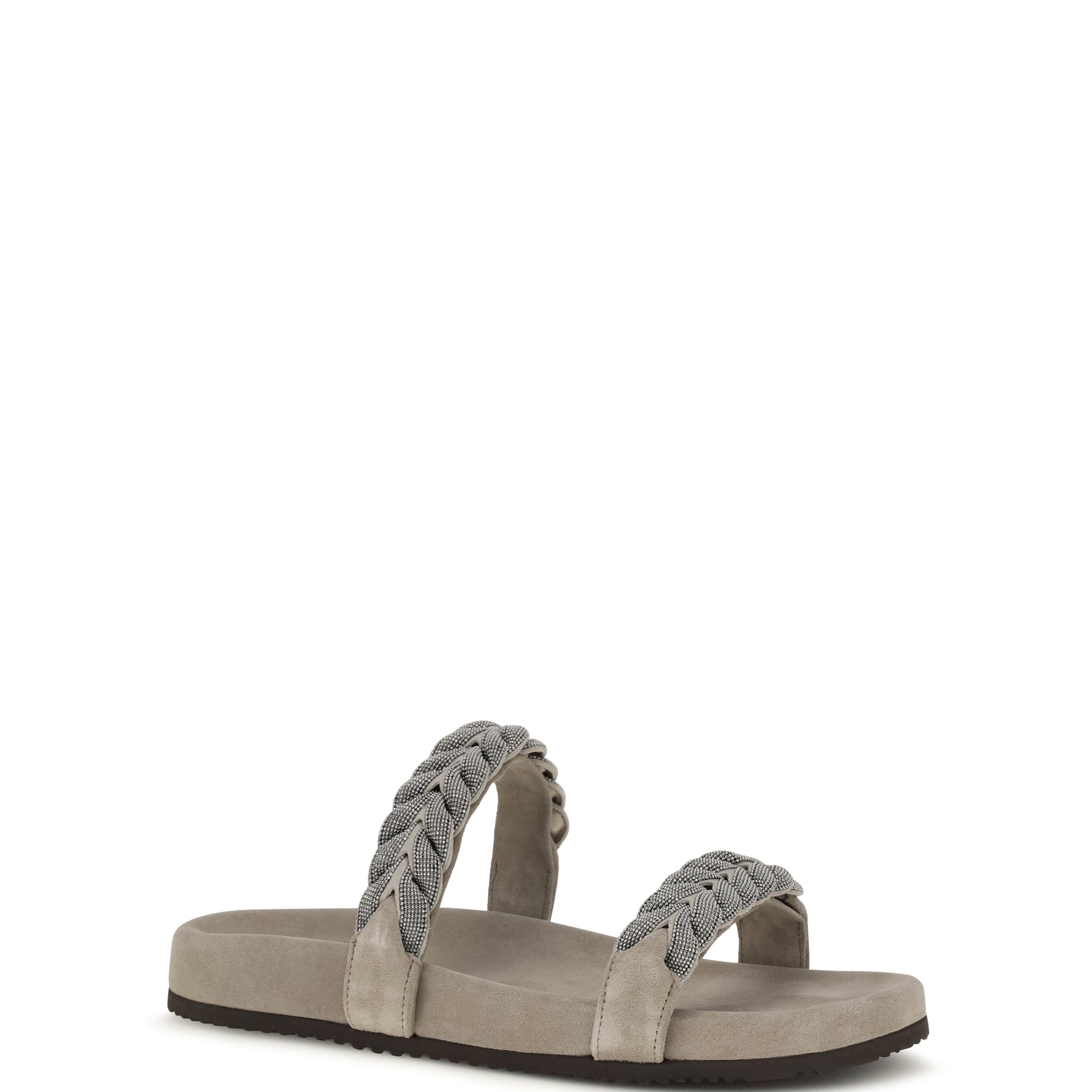 Laurel leaf monili-embellished Slides
