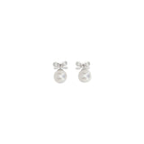Crystal bow Earrings with pearl