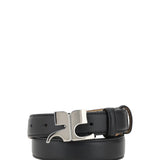 Belt with logo buckle